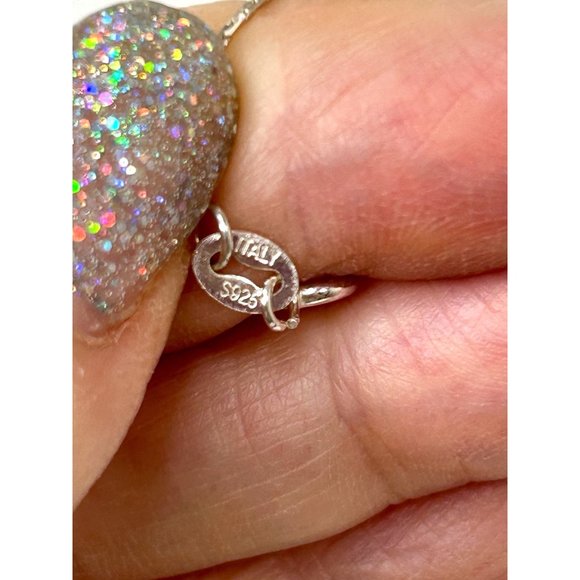 Women’s Pendant Necklace Italy Peridot Pearl S925 Sterling Silver 18” Vintage - Picture 4 of 17